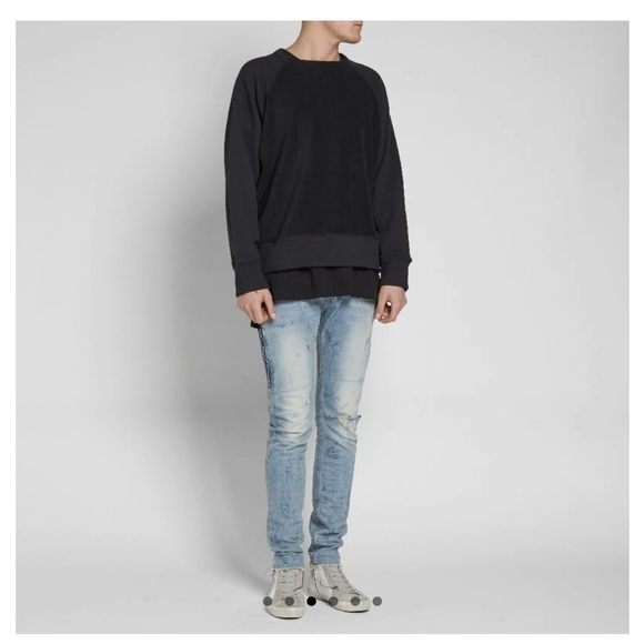 Mr Completely sz XL Reversible Front Crewneck Pullover Sweater Sweatshirt Black - Picture 3 of 14